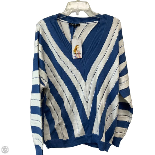 Sweater By Prettygarden In Blue & White, Size: Xl