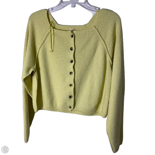 Sweater Cardigan By Free People In Yellow, Size: Xl