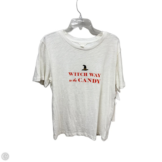 Top Short Sleeve Basic By Caslon In Cream, Size: M