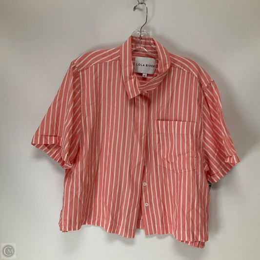 Top Short Sleeve By Lola River In Striped Pattern, Size: Xl