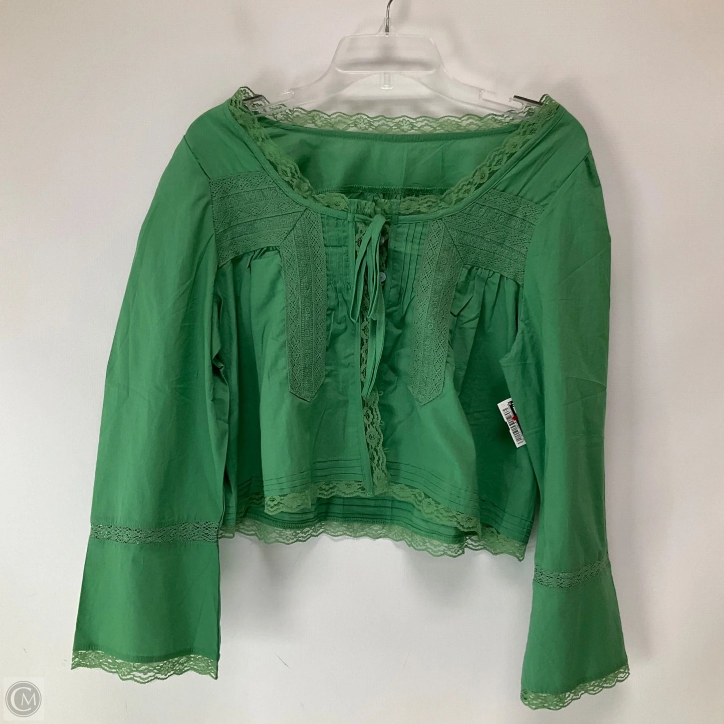 Top Long Sleeve By Cme In Green, Size: L