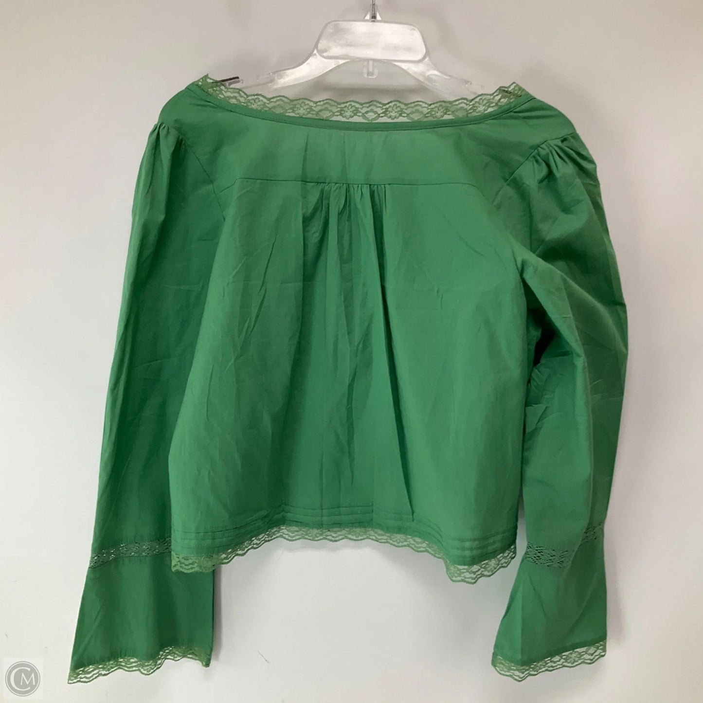 Top Long Sleeve By Cme In Green, Size: L