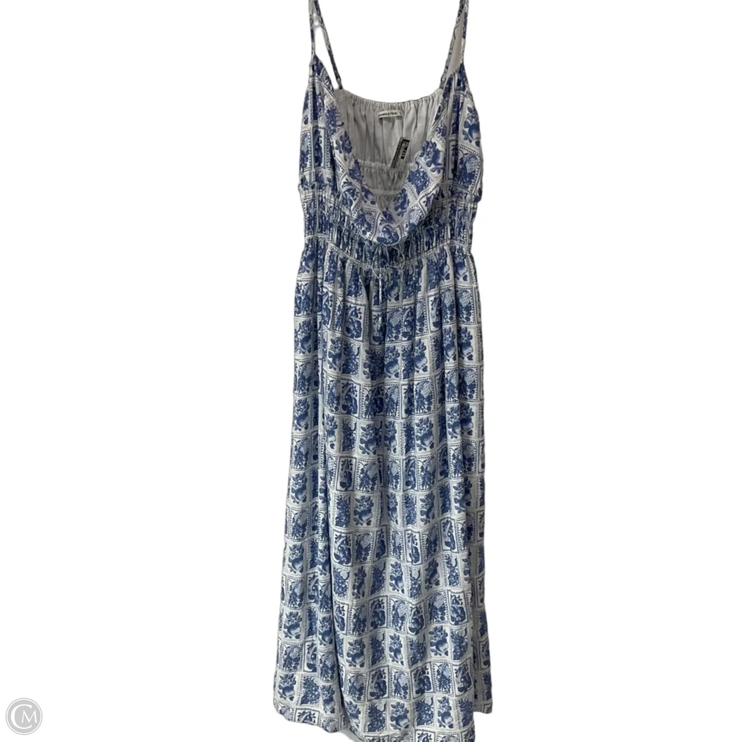 Dress Casual Maxi By Abercrombie And Fitch In Blue & White, Size: Xl
