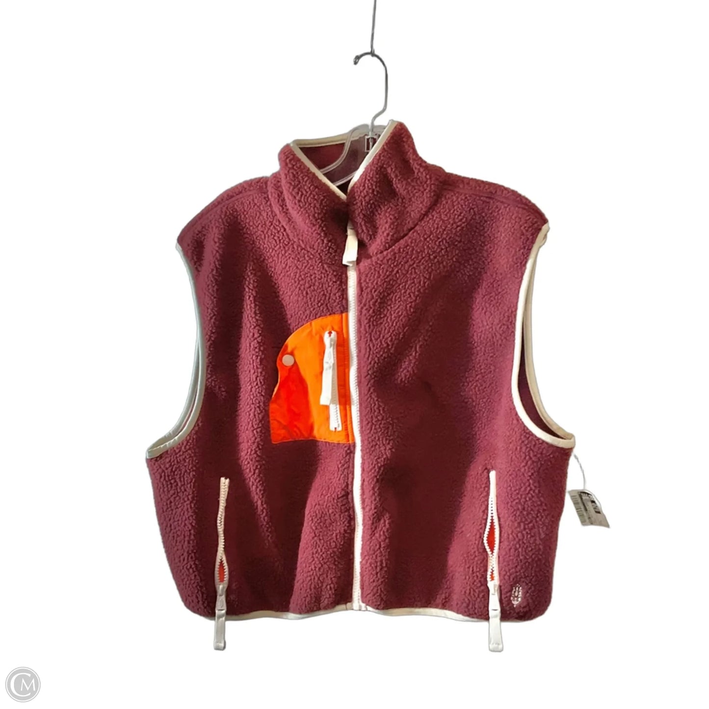 Vest Faux Fur & Sherpa By Free People In Maroon, Size: L