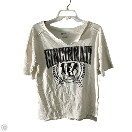 Athletic Top Short Sleeve By Nfl In White, Size: S
