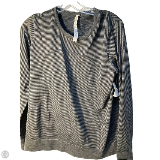 Athletic Top Long Sleeve Crewneck By Lululemon In Striped Pattern, Size: 10
