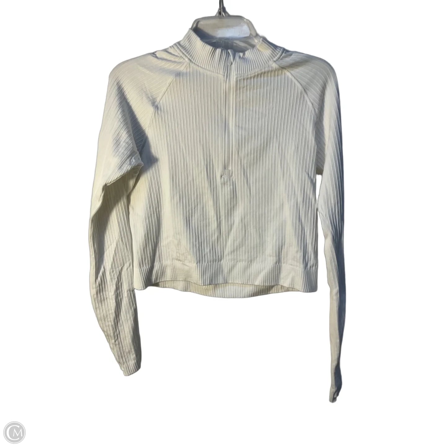 Athletic Top Long Sleeve Collar By Lululemon In White, Size: 10