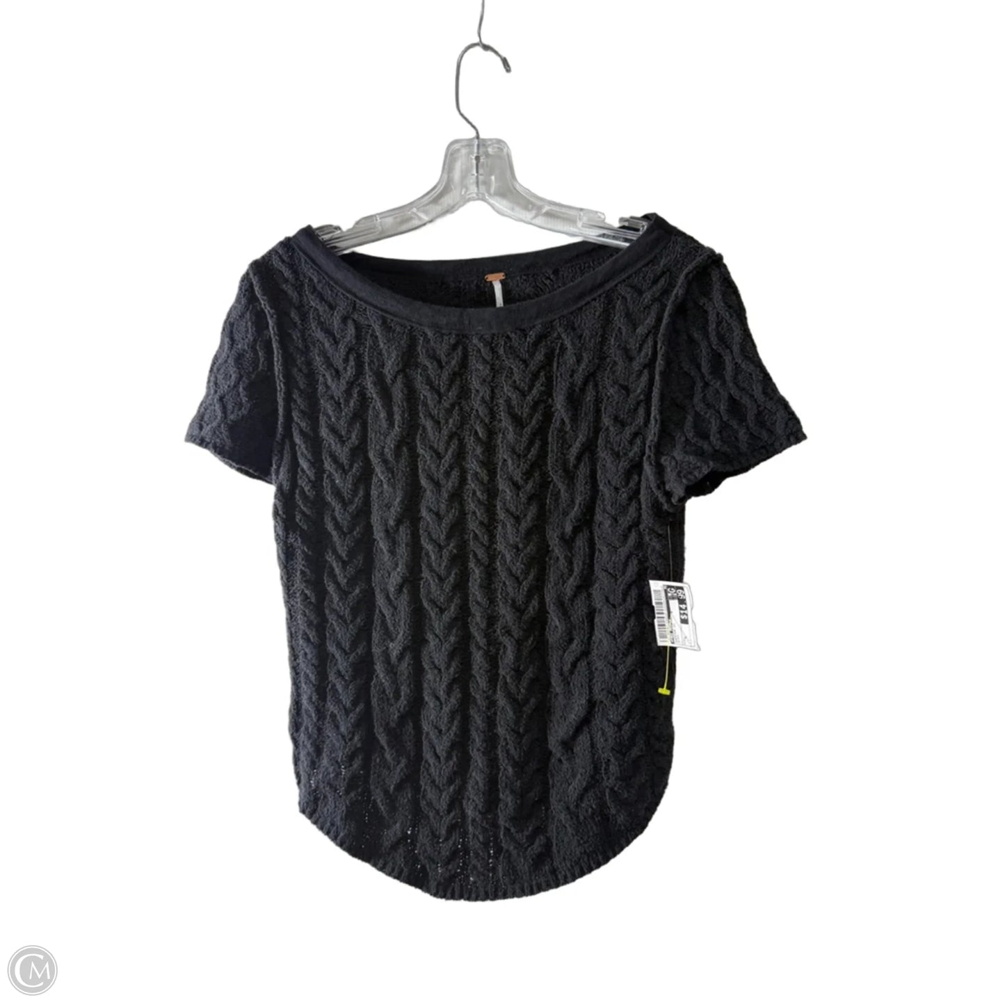 Sweater Short Sleeve By Free People In Black, Size: L