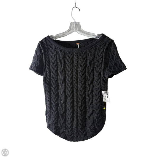 Sweater Short Sleeve By Free People In Black, Size: L
