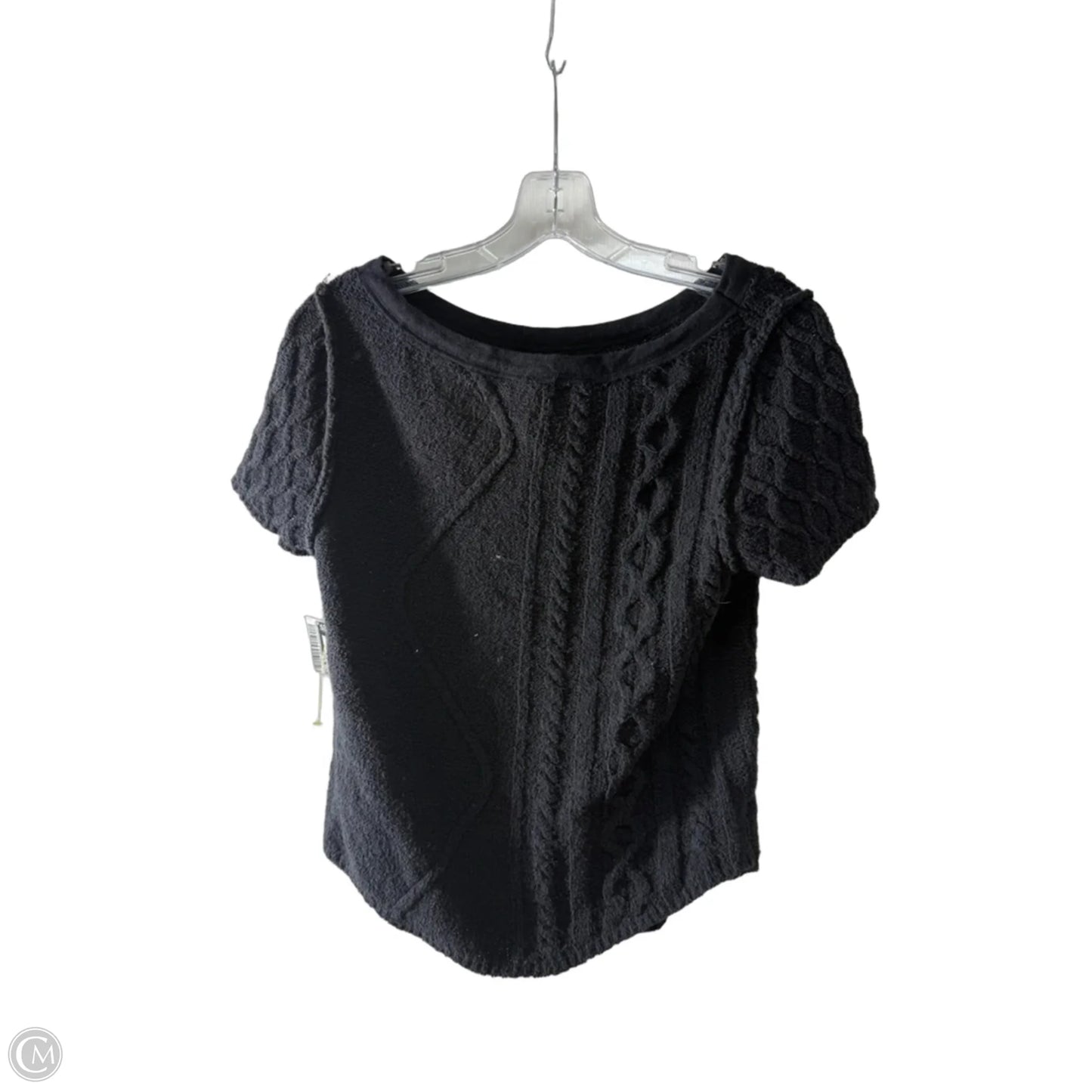 Sweater Short Sleeve By Free People In Black, Size: L