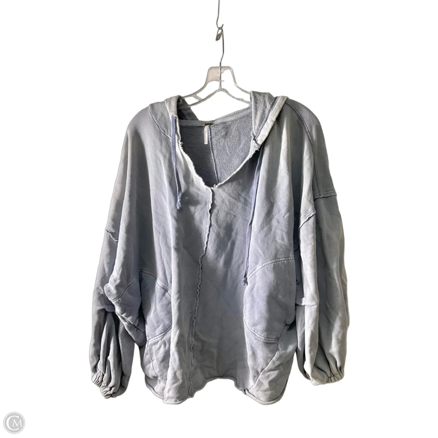 Sweatshirt Hoodie By Free People In Blue, Size: M