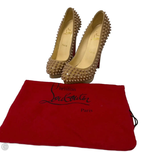 Shoes Luxury Designer By Christian Louboutin In Beige, Size: 8