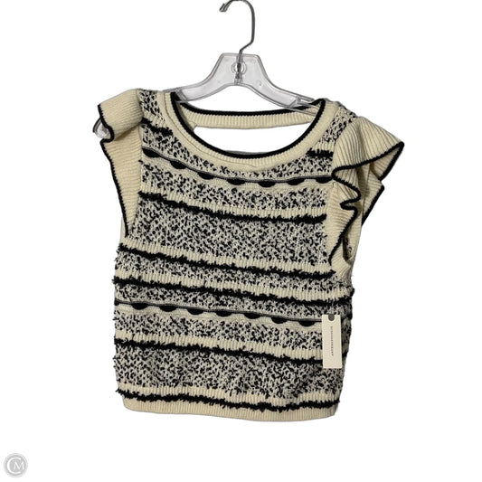 Sweater Short Sleeve By Anthropologie In Black & White, Size: Xs