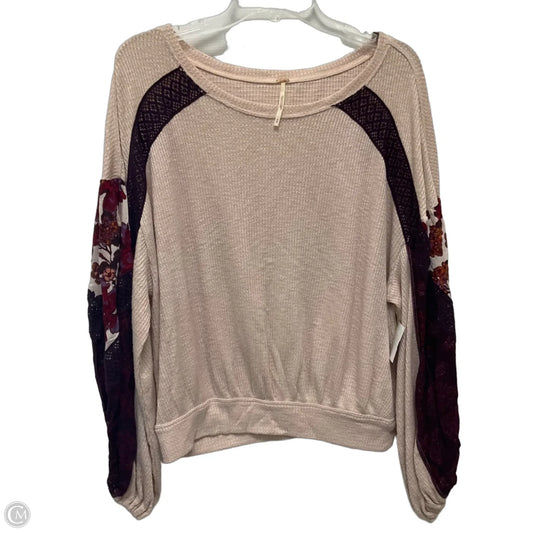 Top Long Sleeve By Free People In Pink, Size: M