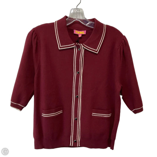 Sweater Short Sleeve By Thml In Red, Size: M