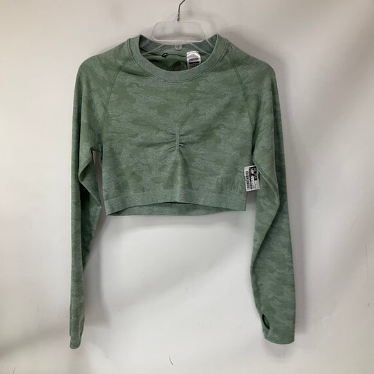 Athletic Top Long Sleeve Crewneck By Gym Shark In Green, Size: Xl