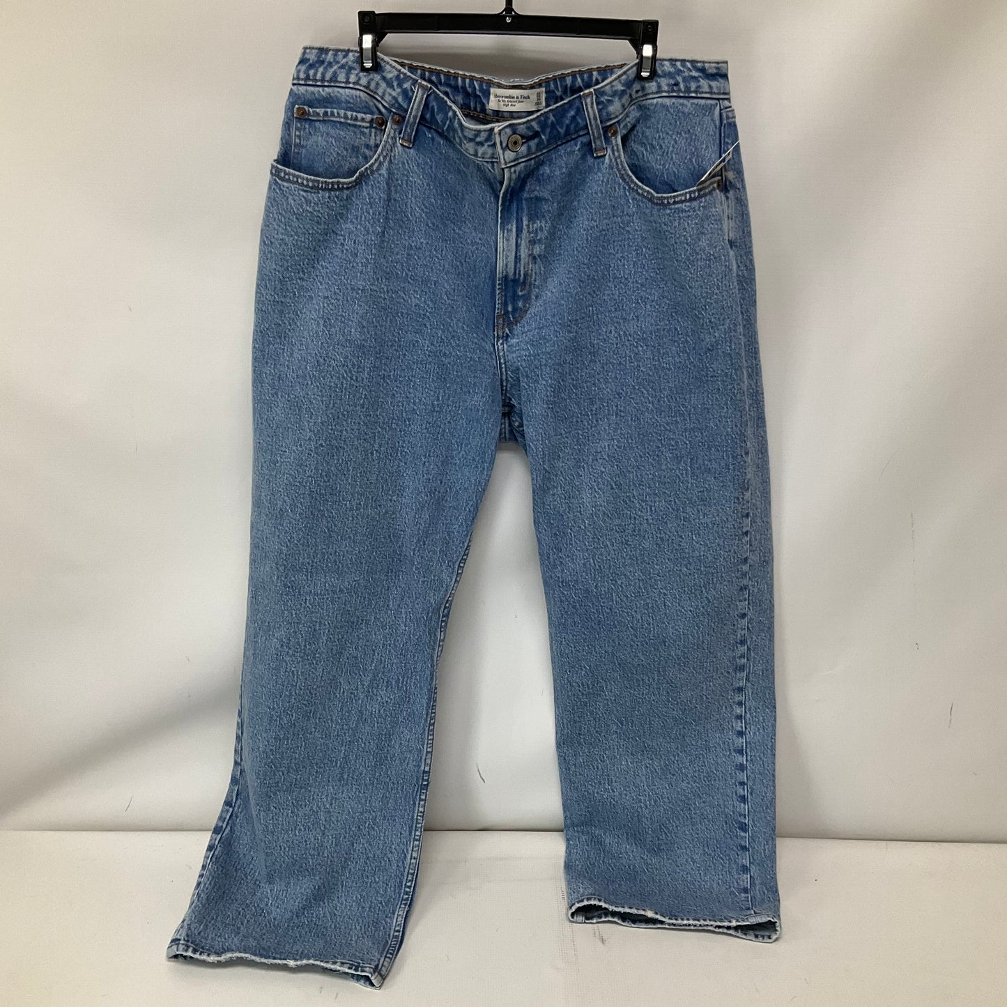 Jeans Straight By Abercrombie And Fitch In Blue Denim, Size: 16