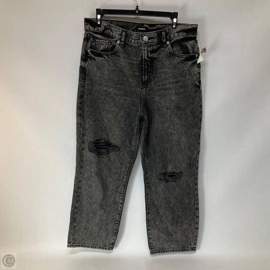 Jeans Straight By Express In Black Denim, Size: 8