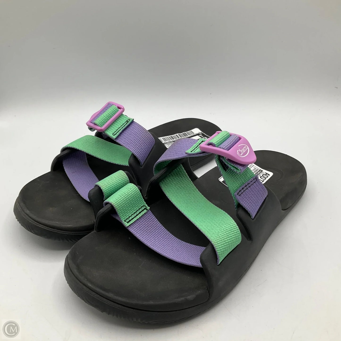 Sandals Flats By Chacos In Green & Purple, Size: 7