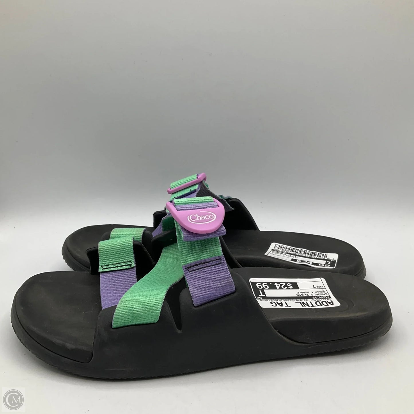Sandals Flats By Chacos In Green & Purple, Size: 7