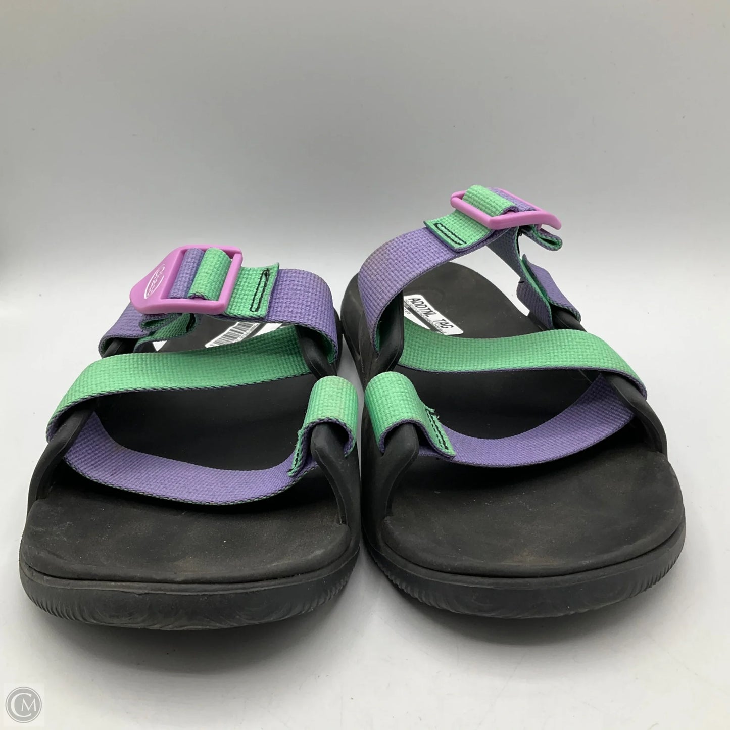 Sandals Flats By Chacos In Green & Purple, Size: 7
