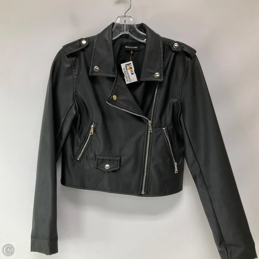 Jacket Moto By Pretty Little Thing In Black, Size: 8