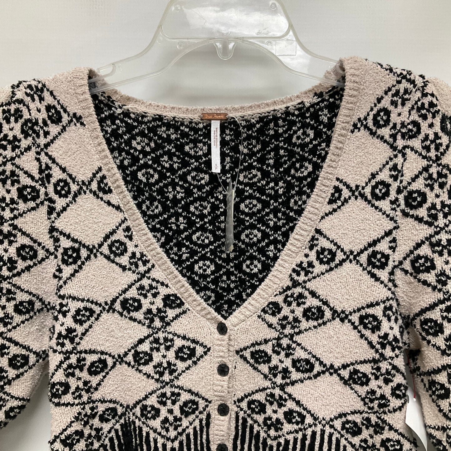 Cardigan By Free People In Black & White, Size: S