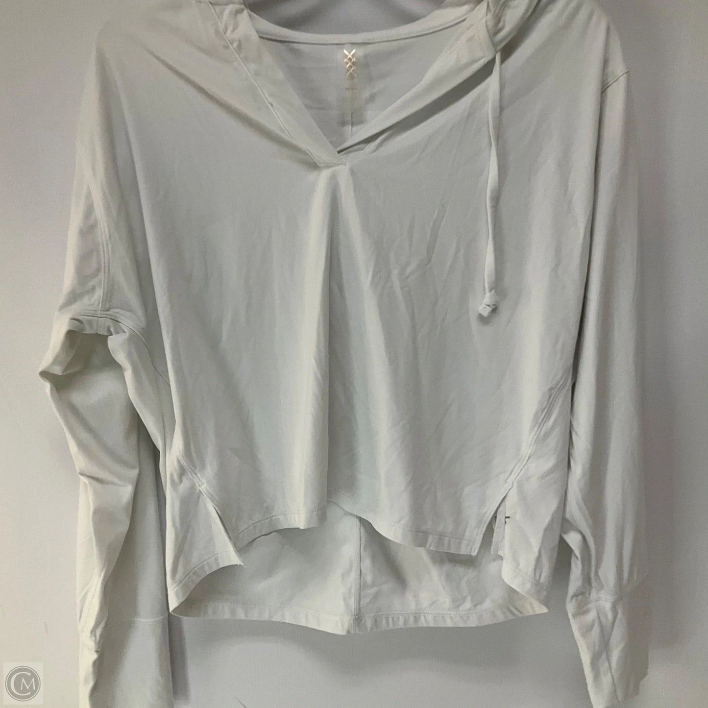Athletic Top Long Sleeve Hoodie By Cmb In White, Size: M