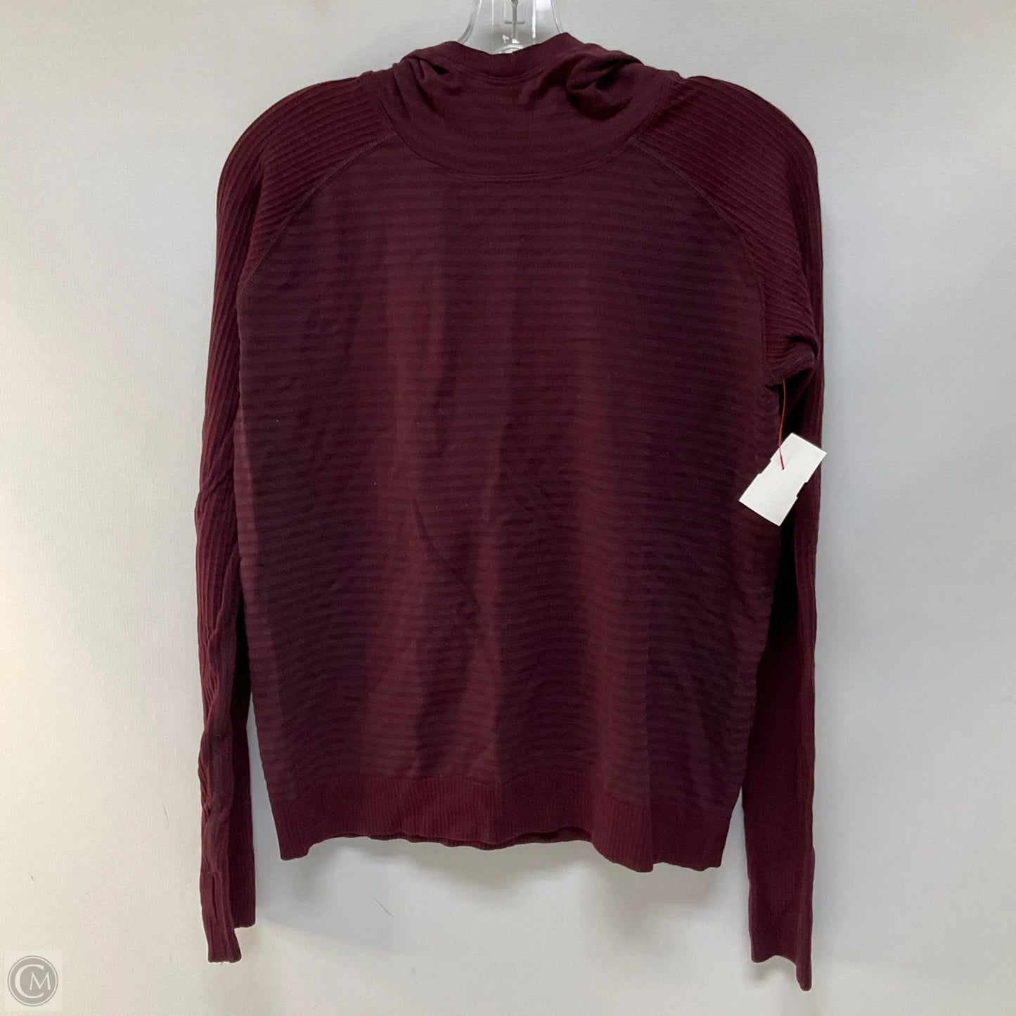 Athletic Top Long Sleeve Hoodie By Lululemon In Maroon, Size: 10