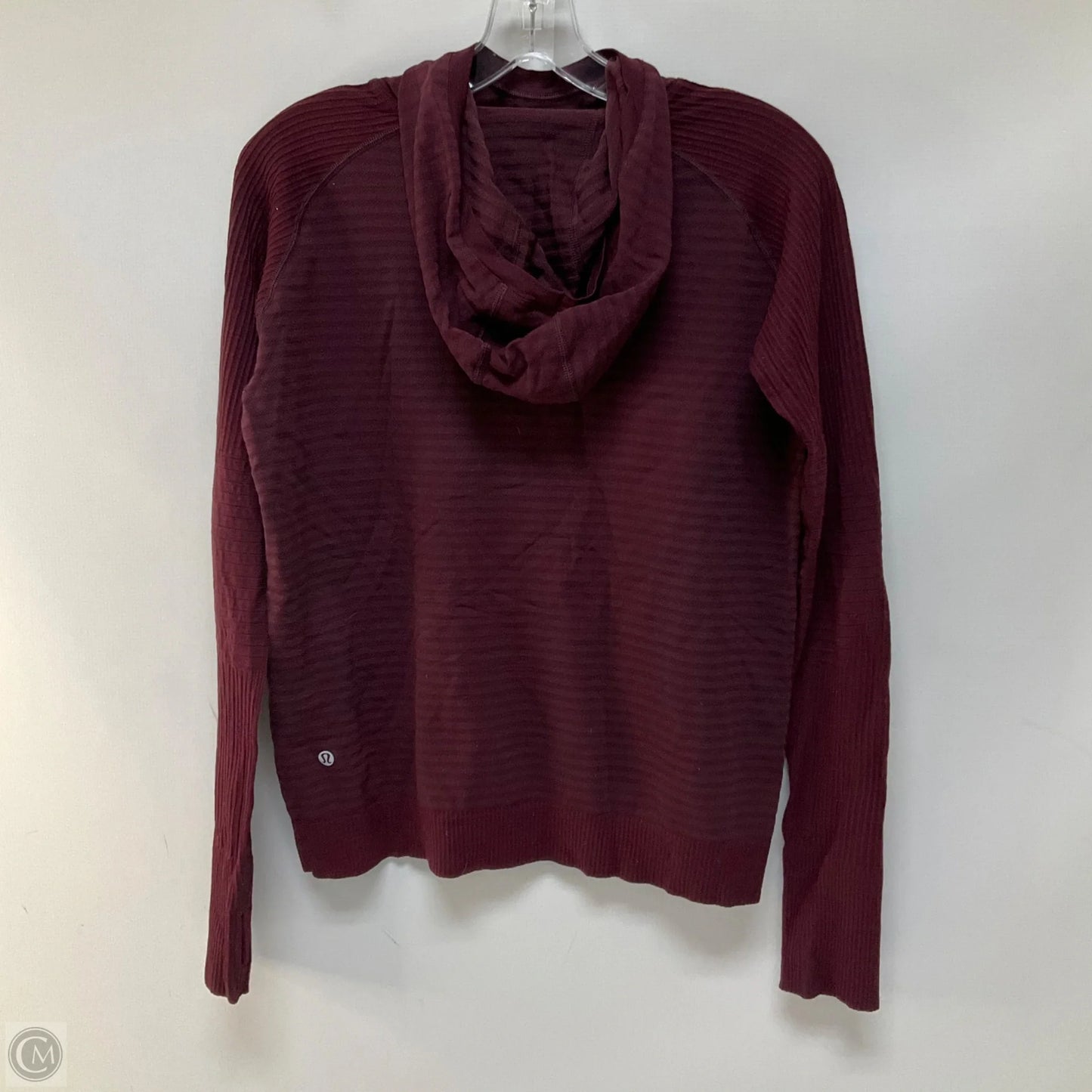 Athletic Top Long Sleeve Hoodie By Lululemon In Maroon, Size: 10