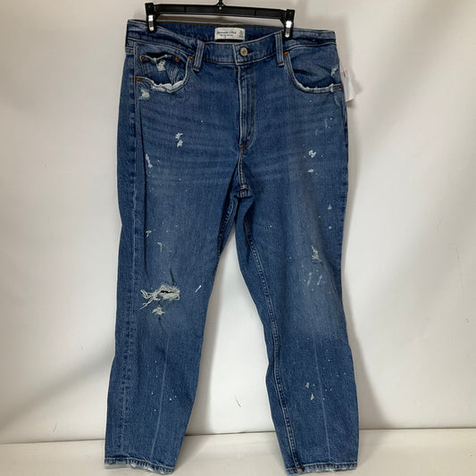 Jeans Straight By Abercrombie And Fitch In Blue Denim, Size: 12