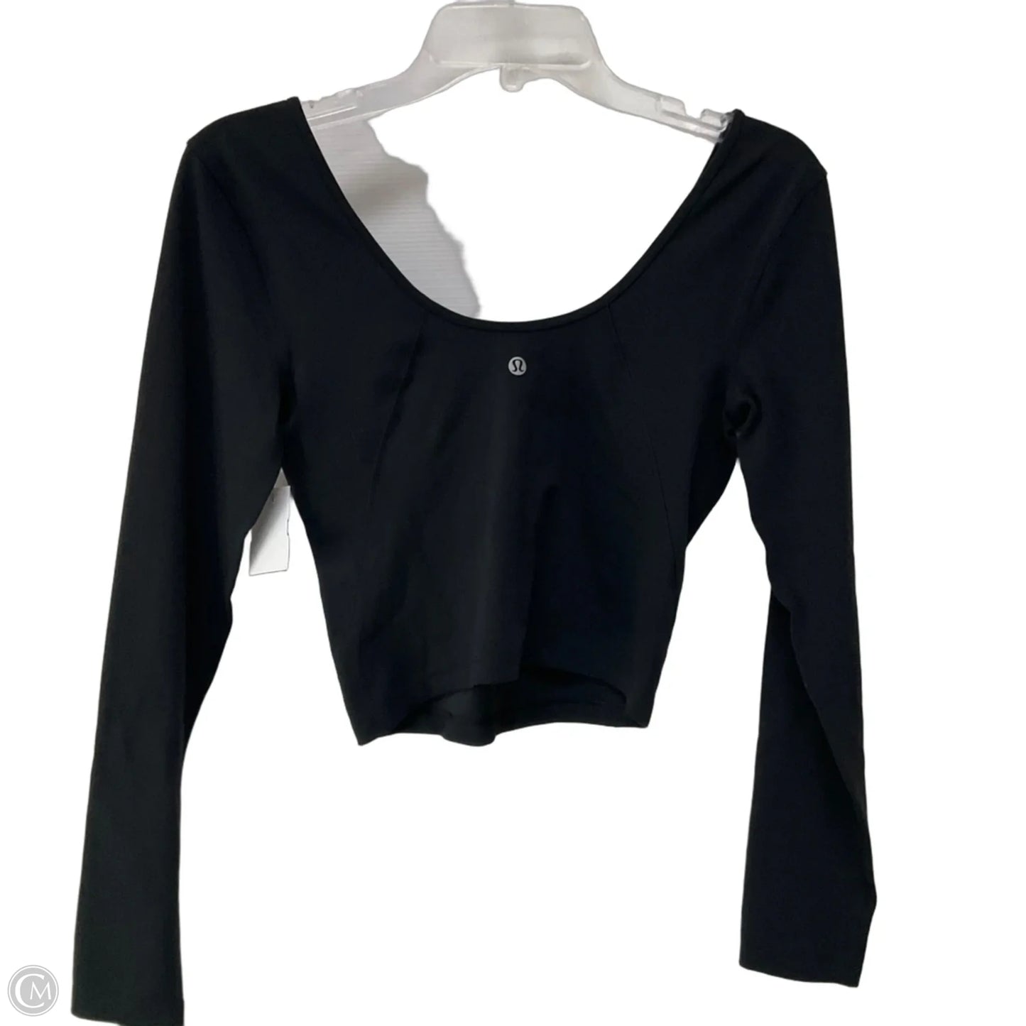 Athletic Top Long Sleeve Collar By Lululemon In Black, Size: S