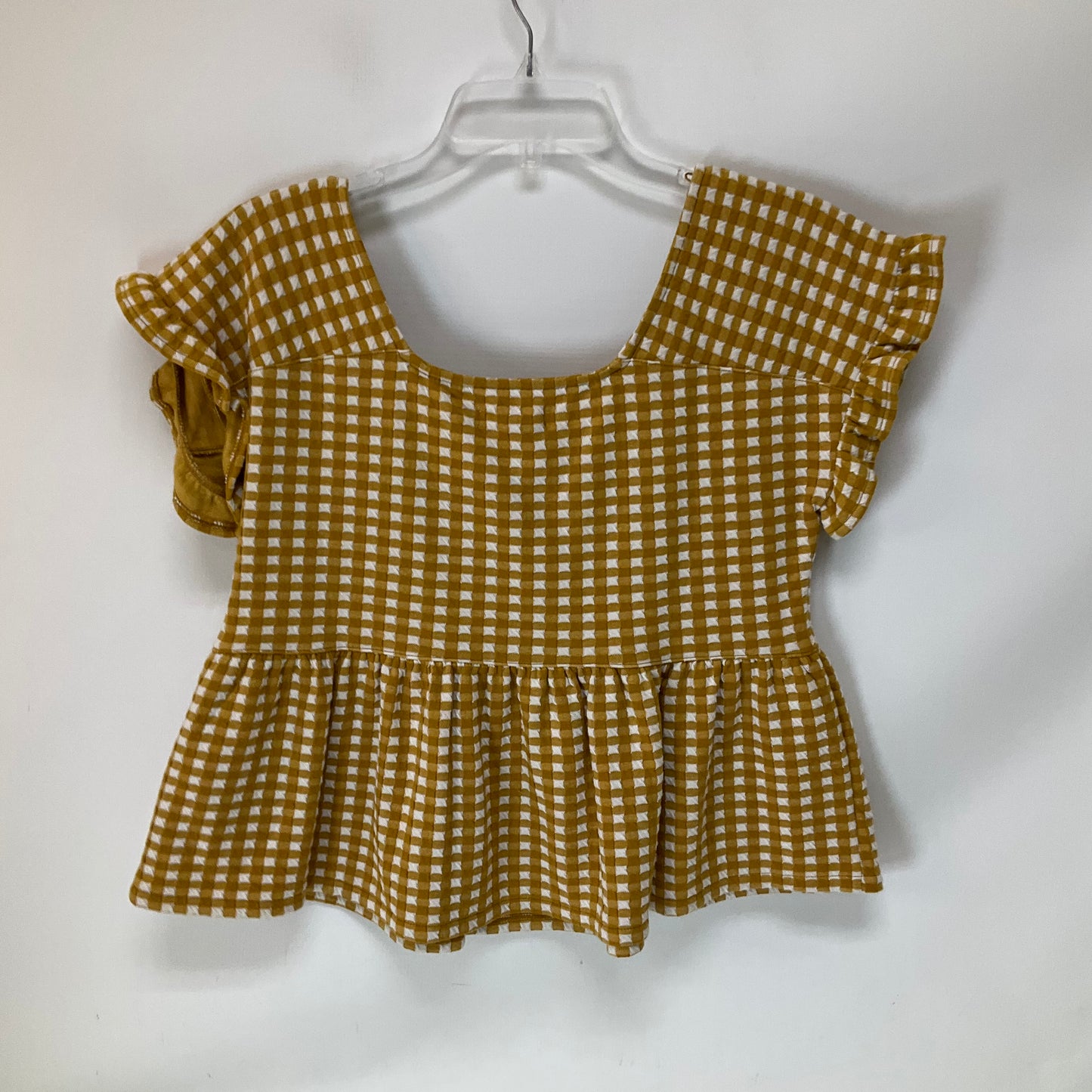 Top Short Sleeve By Madewell In Yellow, Size: S