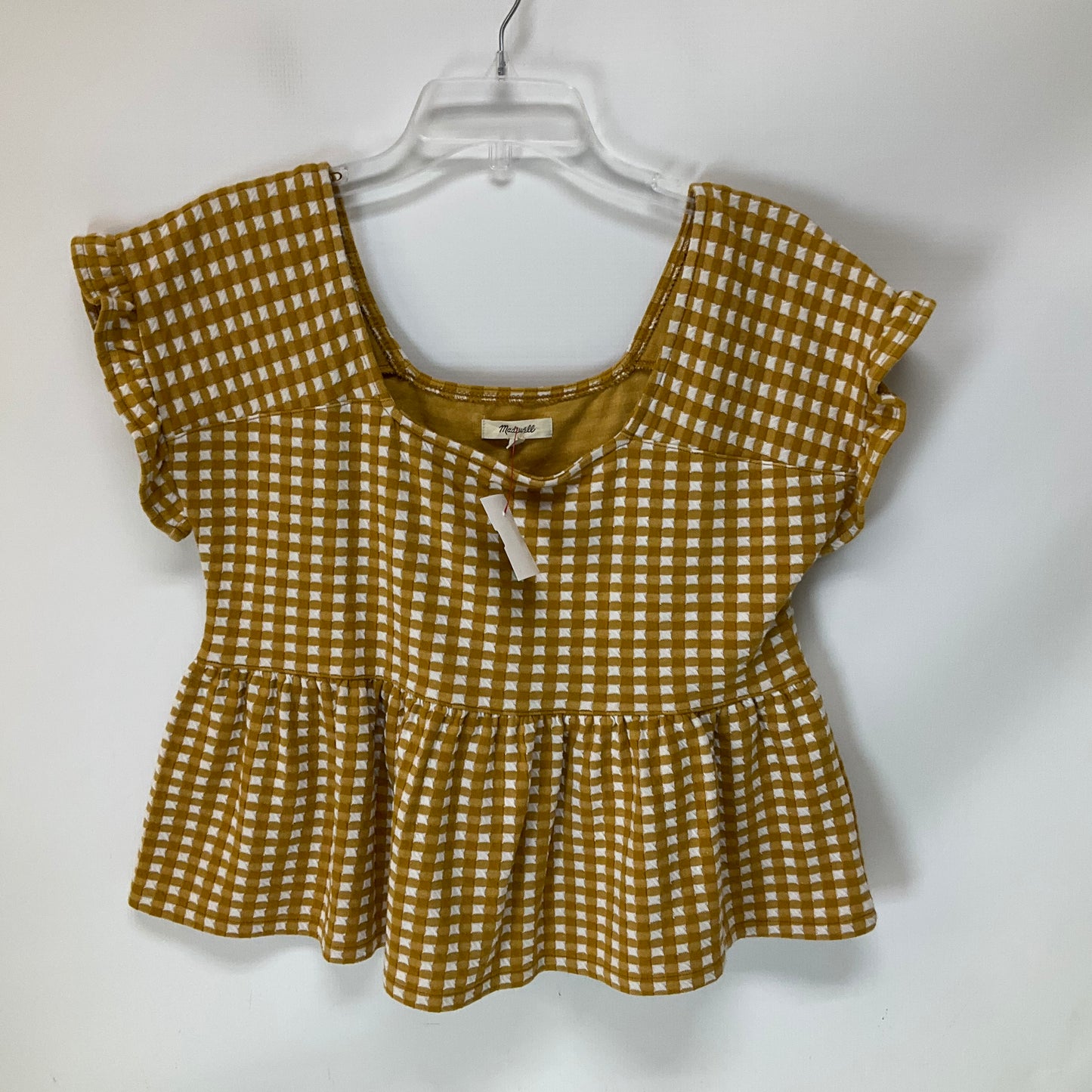 Top Short Sleeve By Madewell In Yellow, Size: S