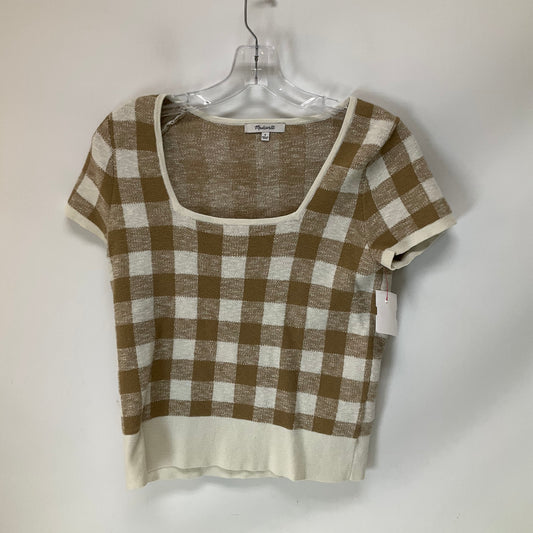 Top Short Sleeve By Madewell In Plaid Pattern, Size: S