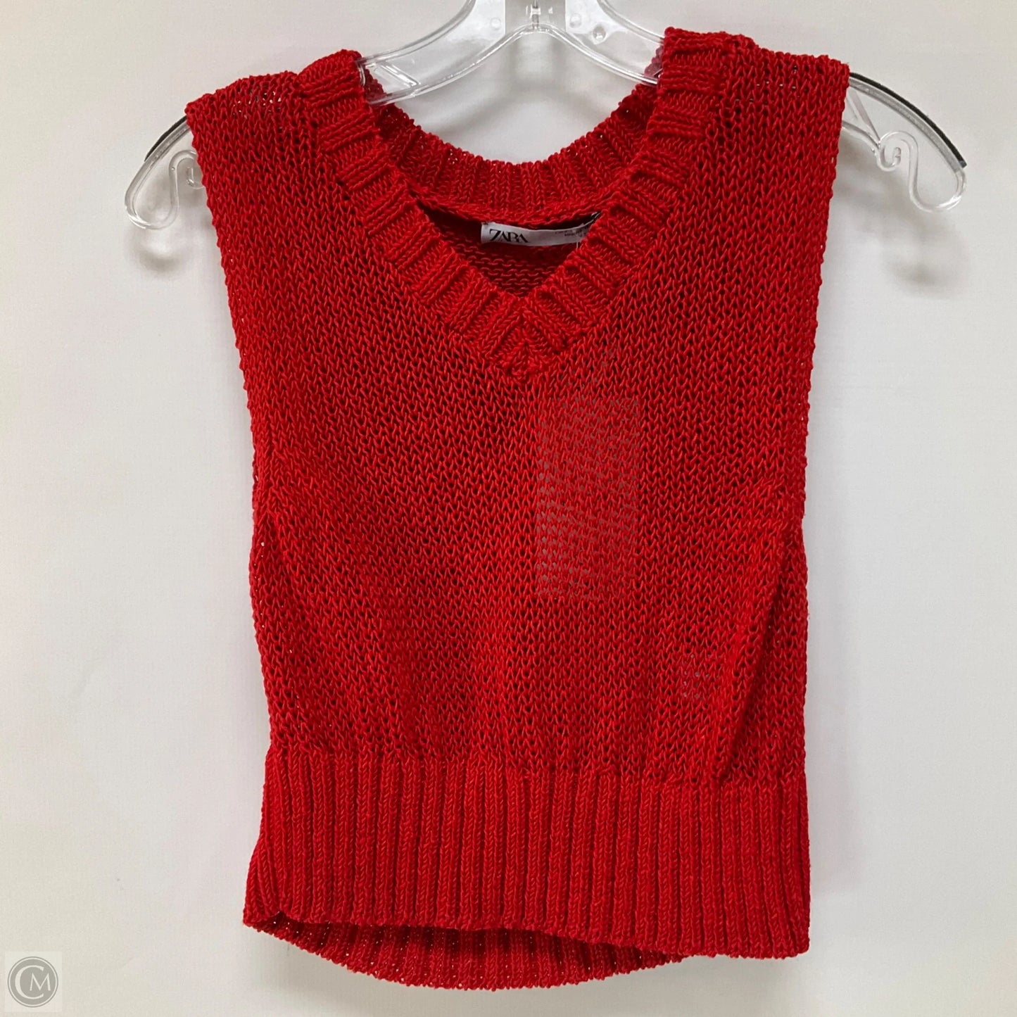 Sweater Short Sleeve By Zara In Red, Size: S