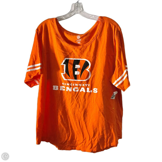 Top Short Sleeve By Nfl In Orange, Size: 2x