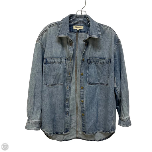 Jacket Denim By Madewell In Silver, Size: S