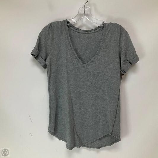 Athletic Top Short Sleeve By Lululemon In Grey, Size: S
