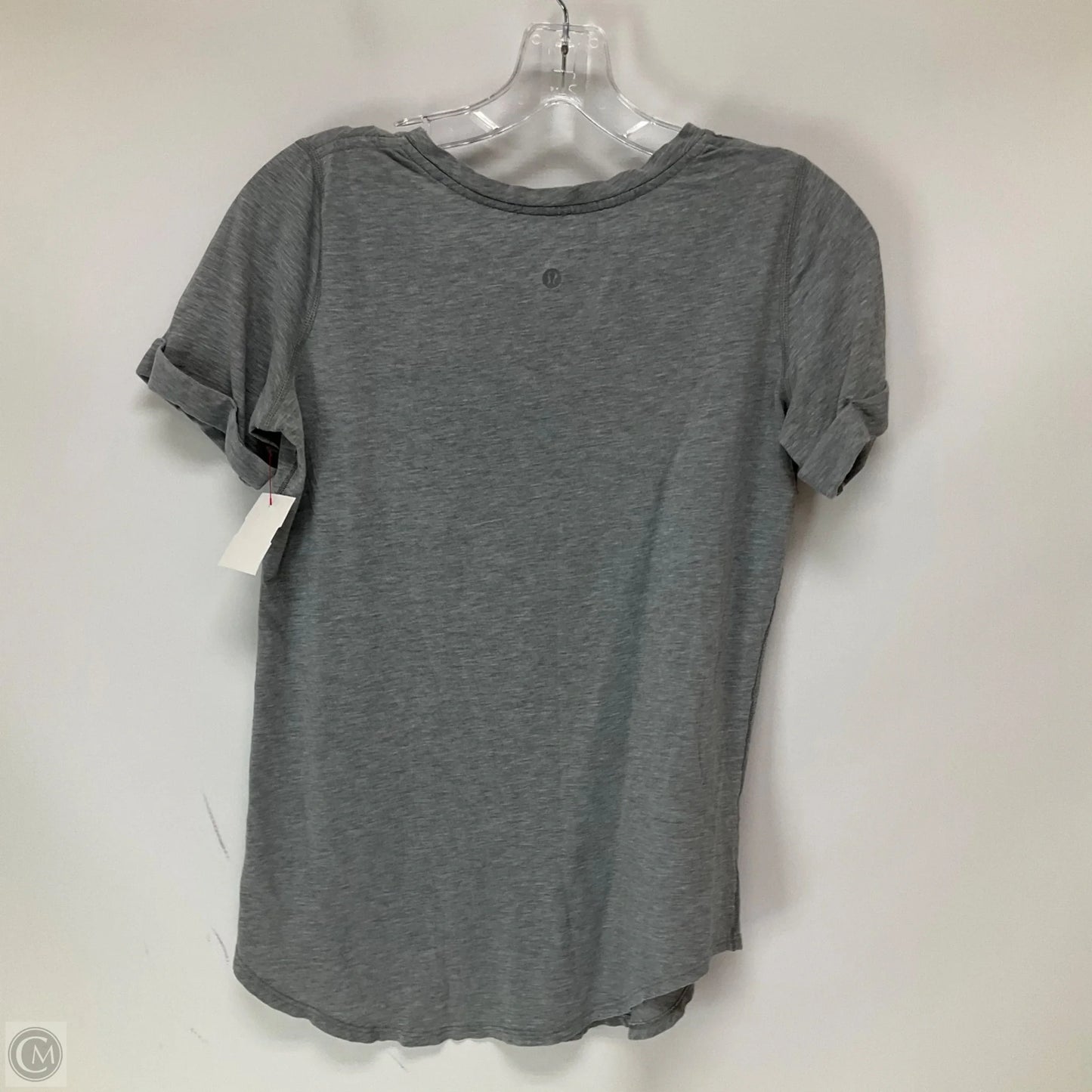 Athletic Top Short Sleeve By Lululemon In Grey, Size: S