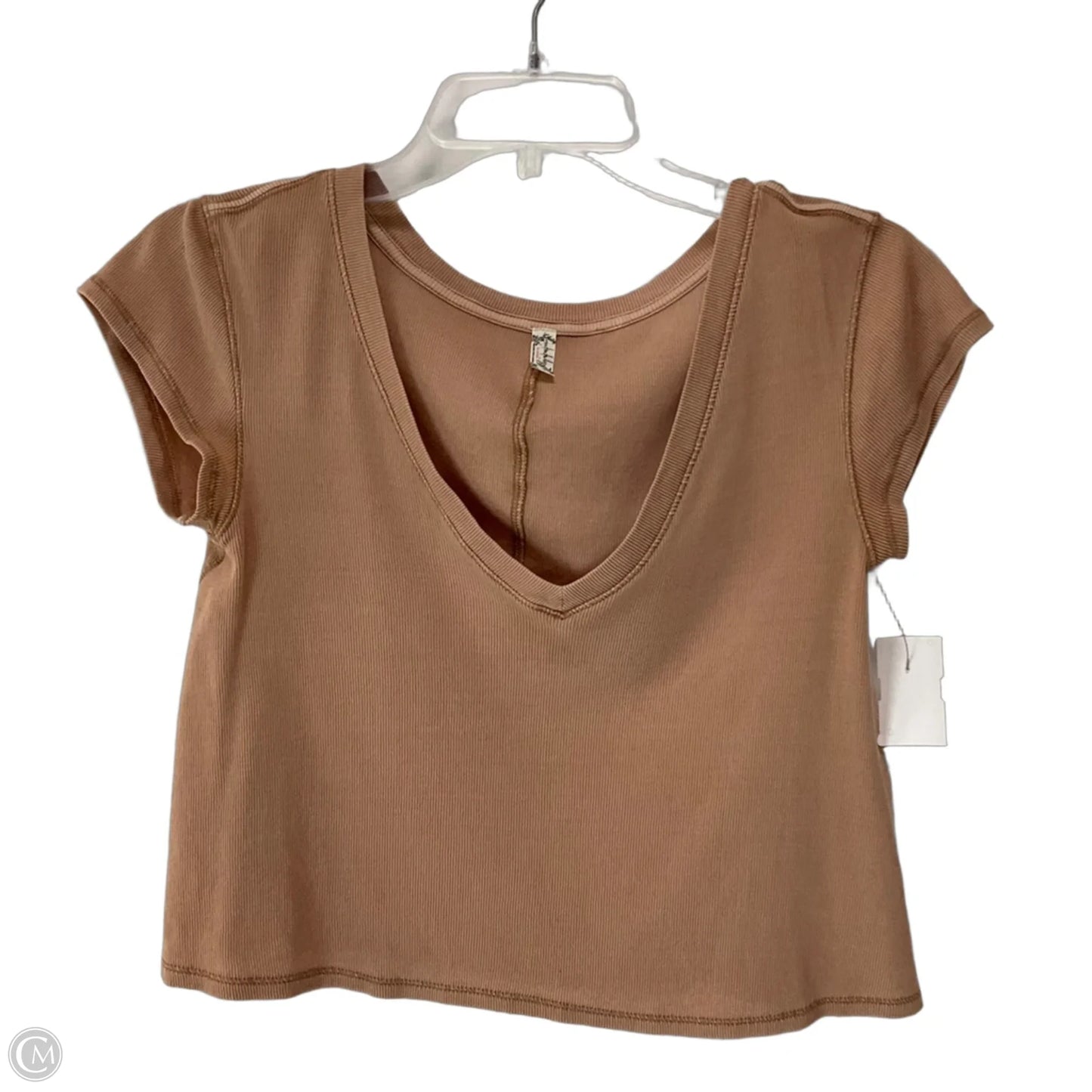 Top Short Sleeve Basic By Free People In Tan, Size: S