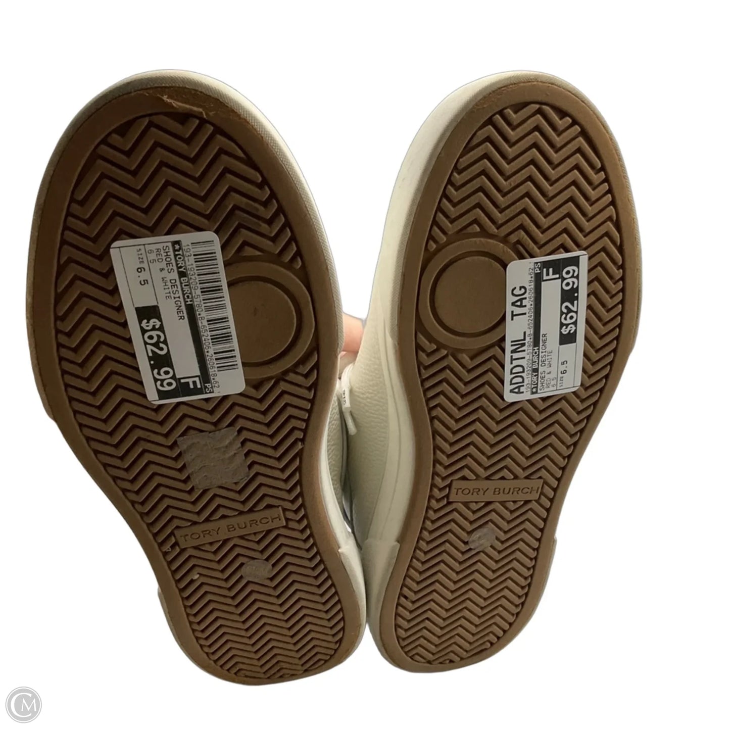Shoes Designer By Tory Burch In Red & White, Size: 6.5