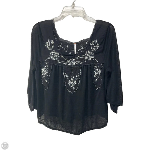 Top Long Sleeve By Free People In Black, Size: S