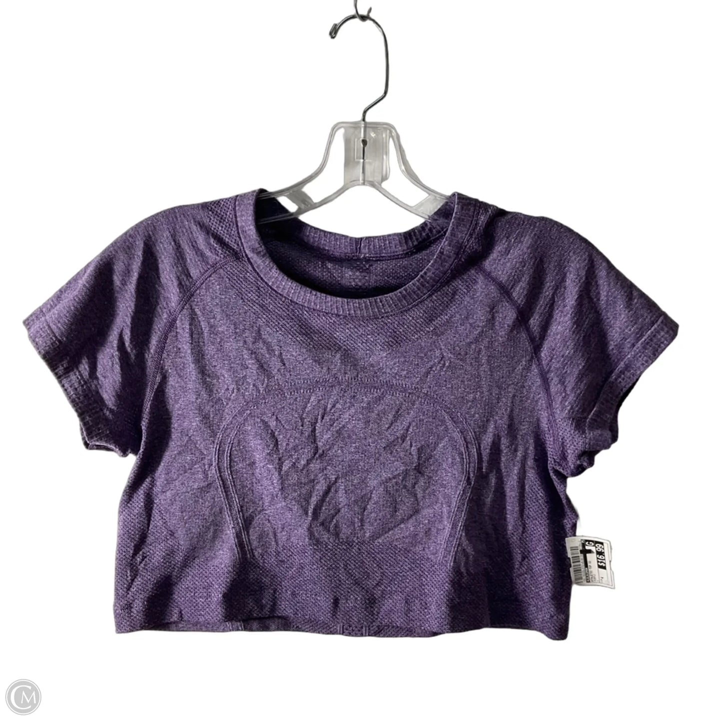 Athletic Top Short Sleeve By Lululemon In Purple, Size: 4