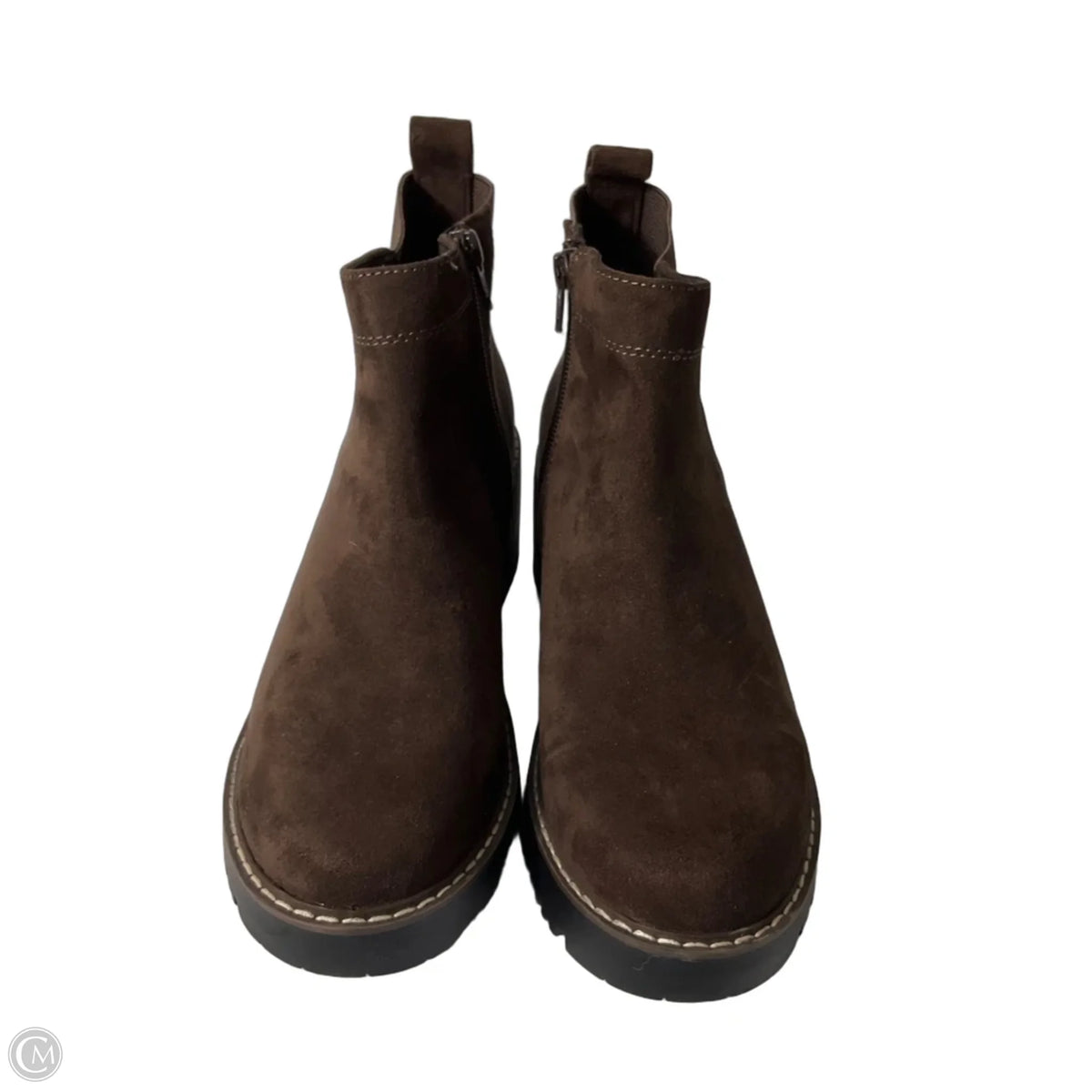 Boots Ankle Heels By Cmc In Bronze, Size: 8.5