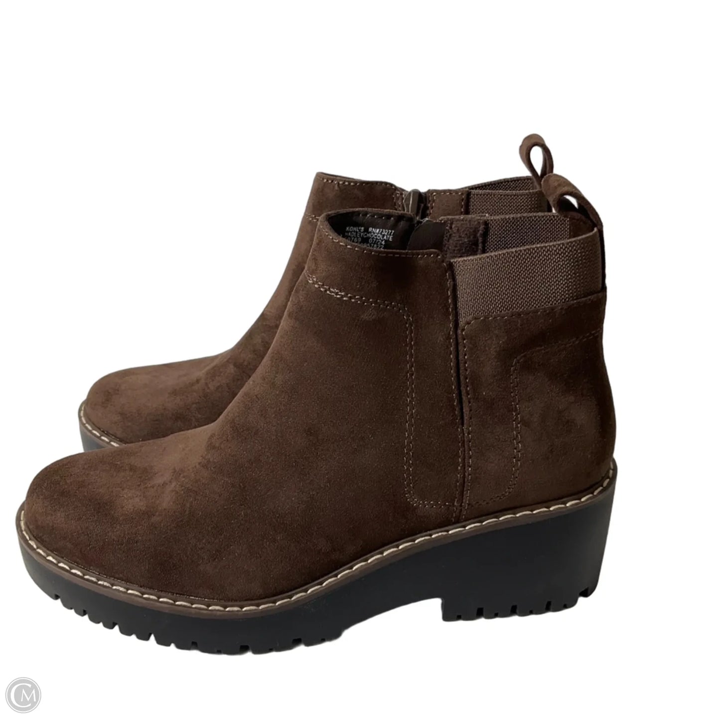 Boots Ankle Heels By Cmc In Bronze, Size: 8.5