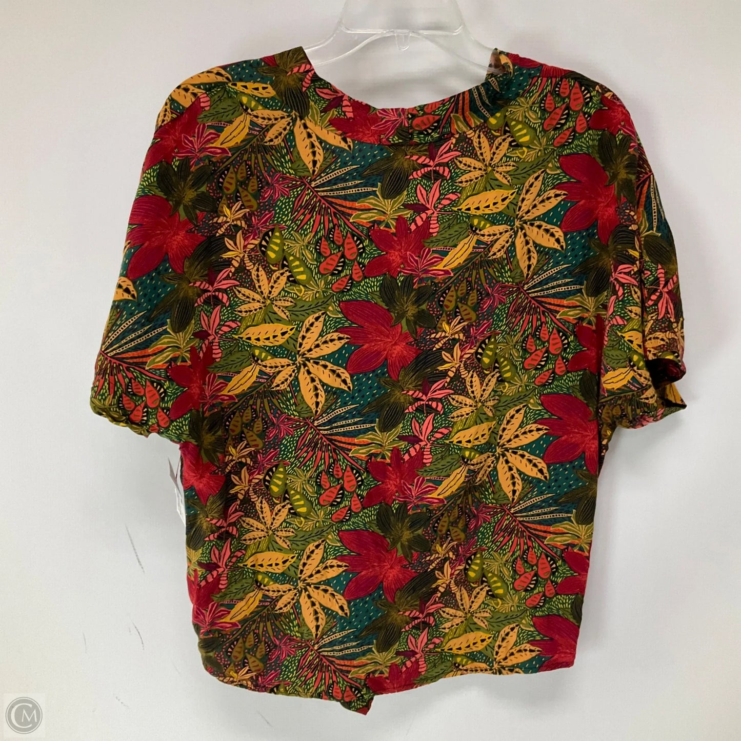 Top Short Sleeve By Evereve In Tropical Print, Size: M