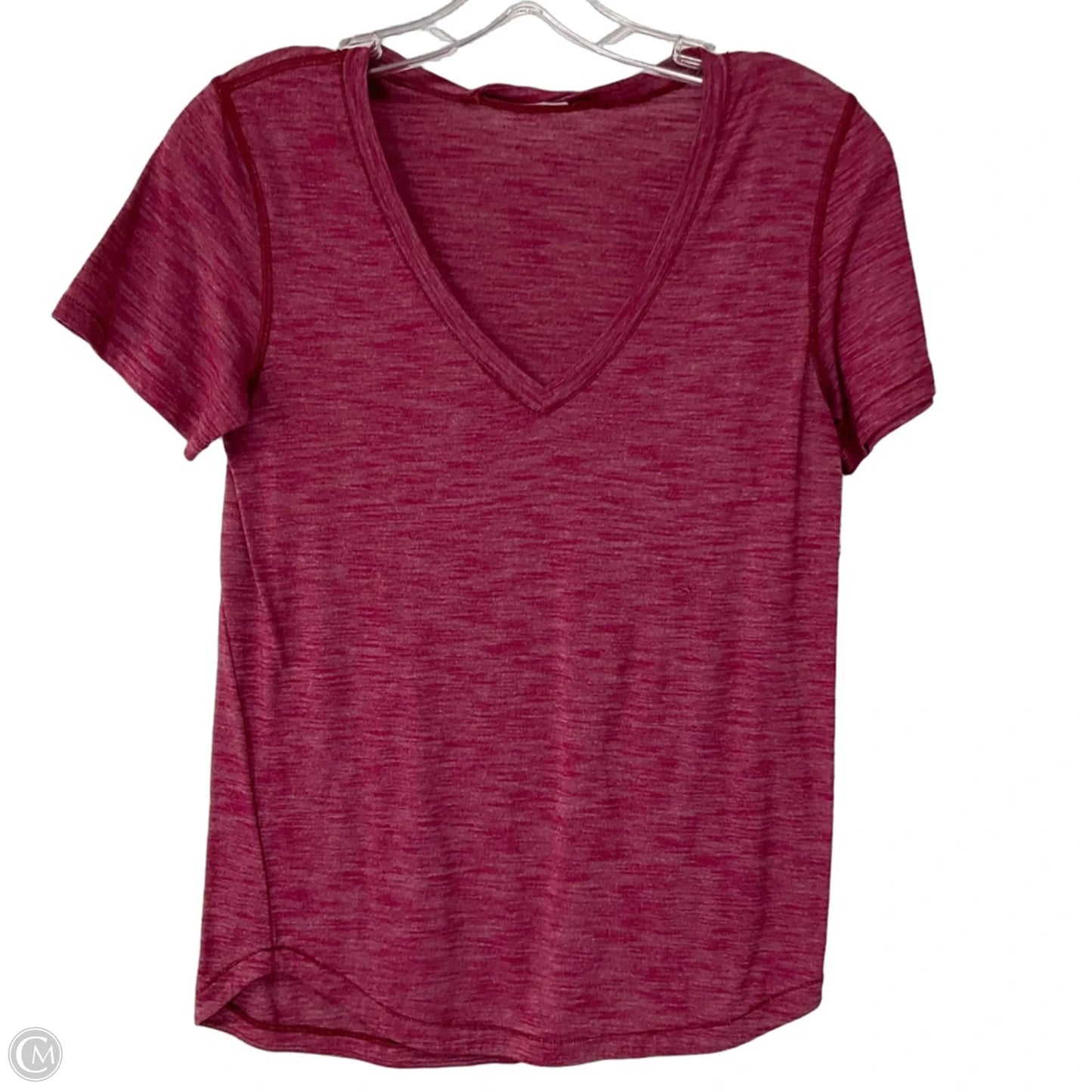 Athletic Top Short Sleeve By Lululemon In Pink, Size: 8