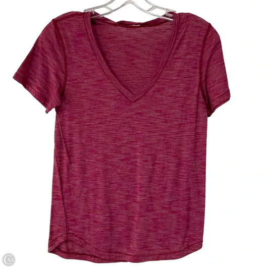 Athletic Top Short Sleeve By Lululemon In Pink, Size: 8