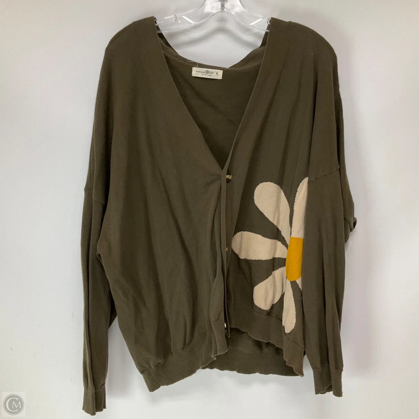 Sweater Cardigan By Natural Life In Green, Size: M